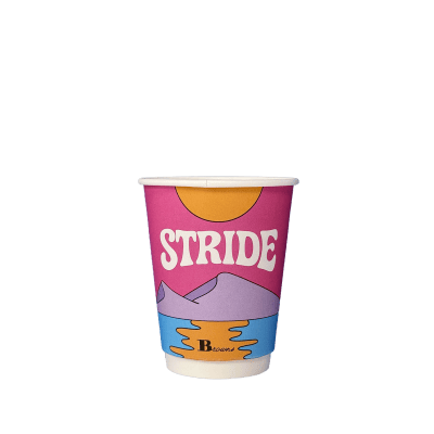 12 oz custom paper coffee cup with full color printed design for hot drinks