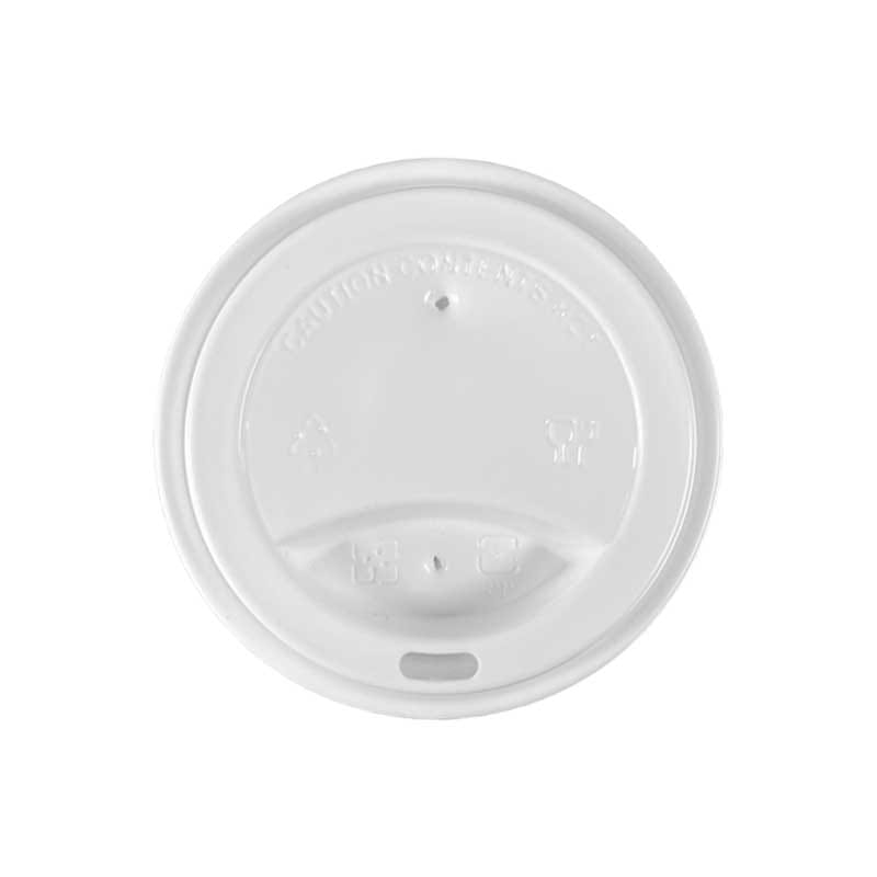 White Dome Lid Compatible with 10-24oz Paper Cups