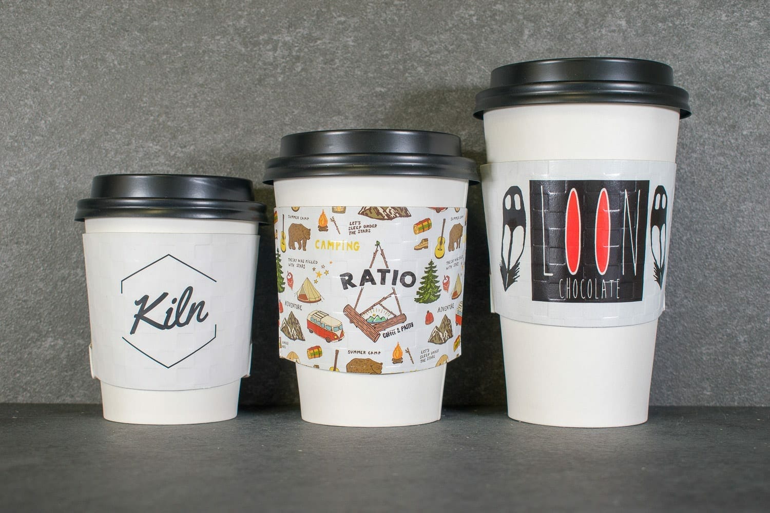 Custom Kraft Corrugated Coffee Sleeves - Your Brand Cafe