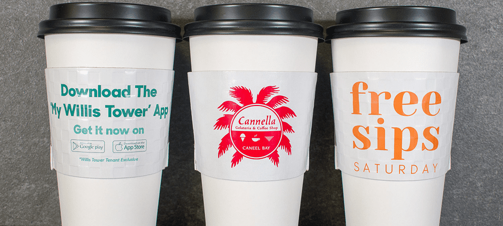custom coffee sleeves are a walking billboard