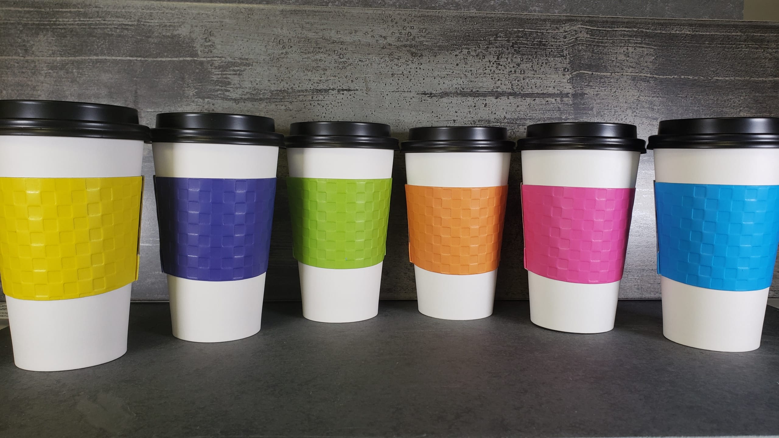 Stock generic colored coffee sleeves HotShot Sleeves