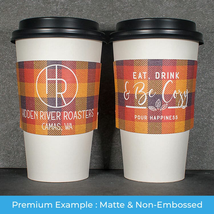 Full Color Coffee Cup Sleeve Reusable Black Insulated Coffee