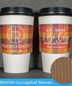 full color corrugated coffee sleeves