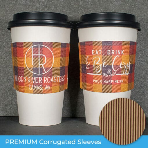 full color corrugated coffee sleeves