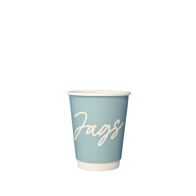 8 oz custom paper coffee cup with double wall design and printed logo