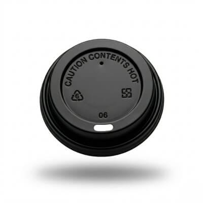 black dome lid for 8oz paper cup with sip hole