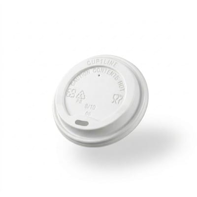 white dome lid for 8oz paper cup with sip opening