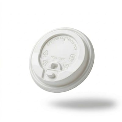 white reclosable lid for 8oz paper cup (white) with sip tab