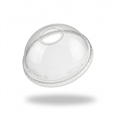 clear PET dome lid with straw hole for cold drink cups USA