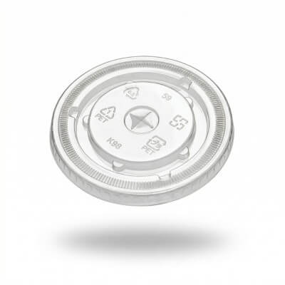 clear PET flat lid with X slot opening for strawless cold drink cups the USA.