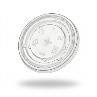 clear PET flat lid with X slot opening for cold beverage cups USA