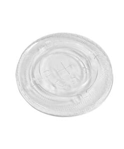 PET plastic flat lid with slot for straw