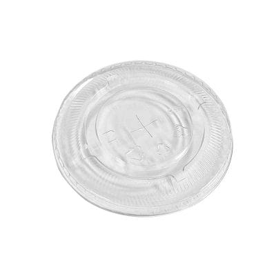 PET plastic flat lid with slot for straw