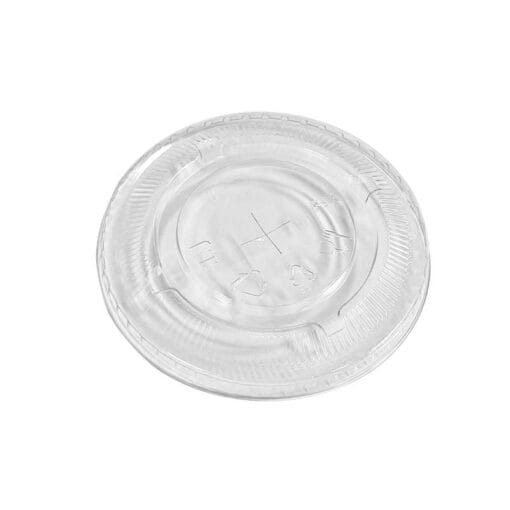 PET plastic flat lid with slot for straw