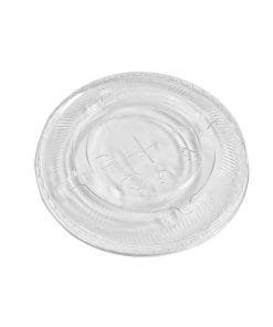 PET plastic flat lid with slot for straw