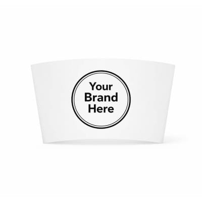 Custom standard coffee cup sleeve with clean branding area for logo printing