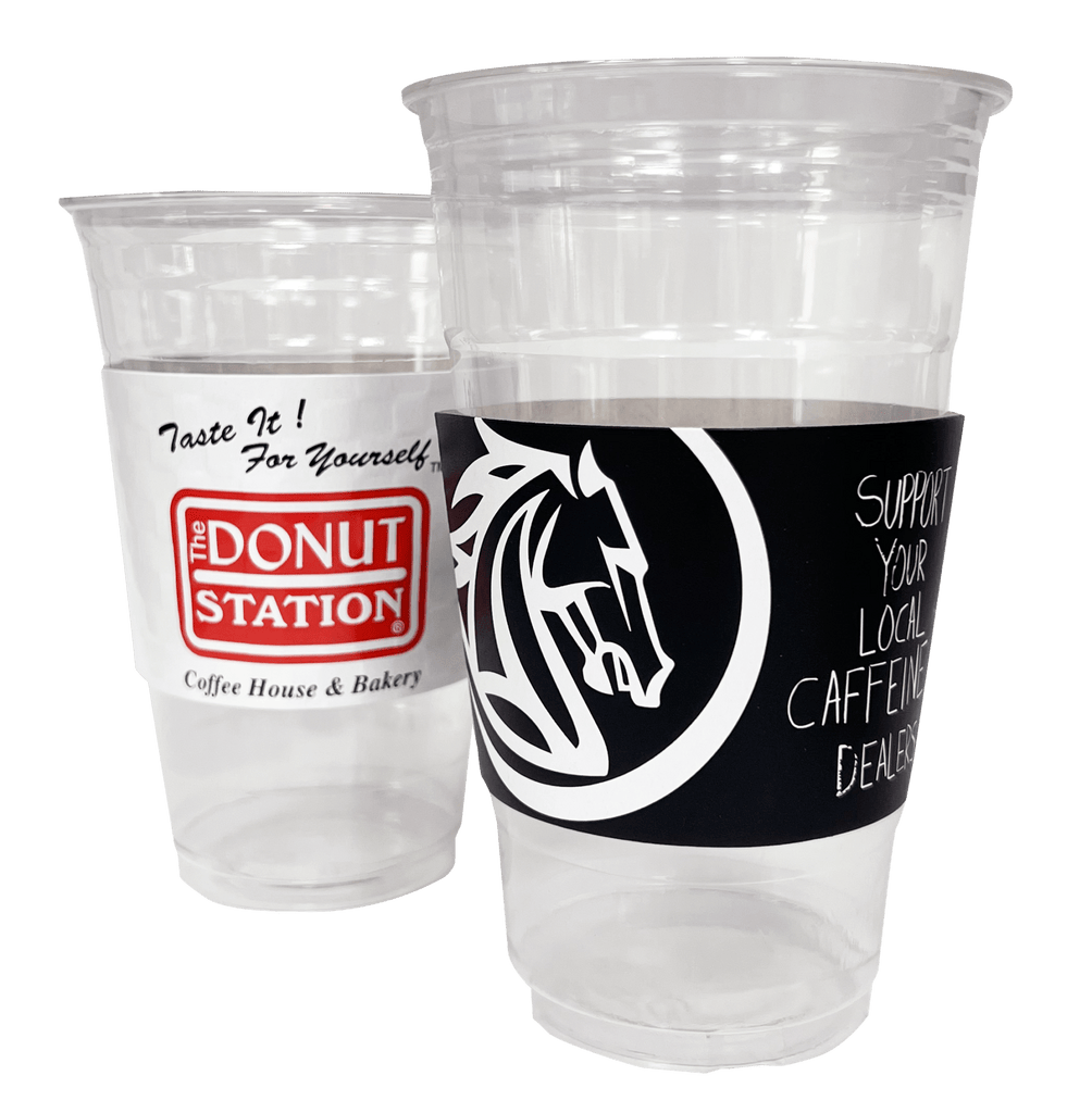 Cold cup sleeves printed with custom branding