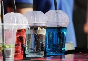 Disposable plastic cups with lids