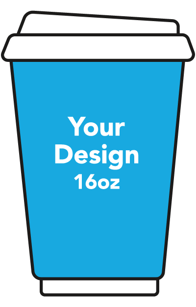 16oz double wall paper coffee cup template