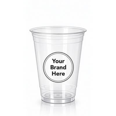 16 oz clear plastic cup for cold drinks with custom logo printing